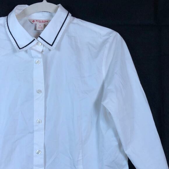 Brooks Brothers Red Fleece Womens Shirt White Collared Button Down Stretch 8 - Picture 5 of 13